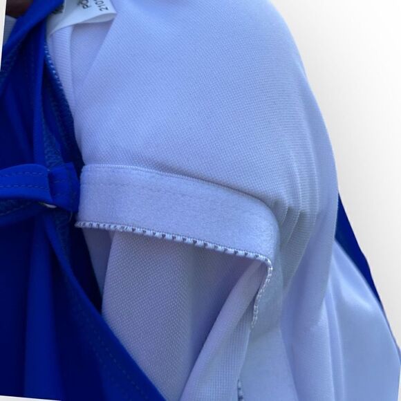 NWOT blue one piece bathing swimsuit ruched sides adjustable straps size XL - Picture 7 of 8